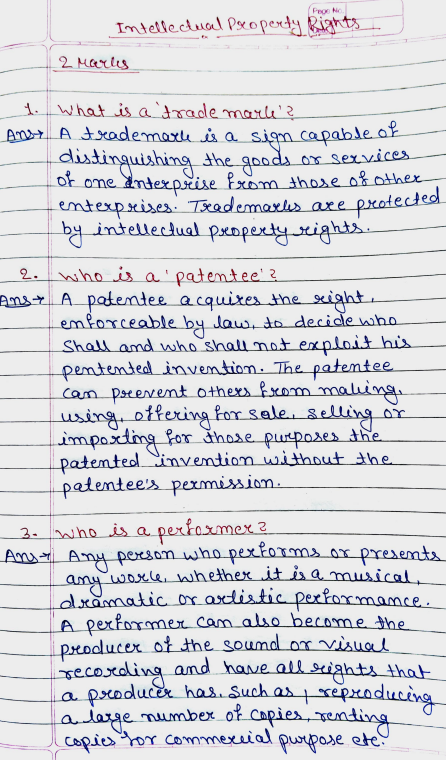 IPR PYQ&A 